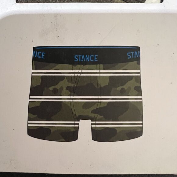 Stance FEEL 360 Boxers Mens Large Green Camo Athletic Boxer Max Support NIB - Picture 2 of 6